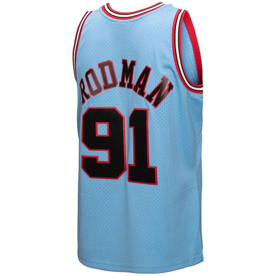 Custom #91 Light Blue 1997 CHI Basketball Shirt Top