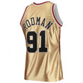 Custom #91 Gold 1997 CHI Basketball Shirt Top