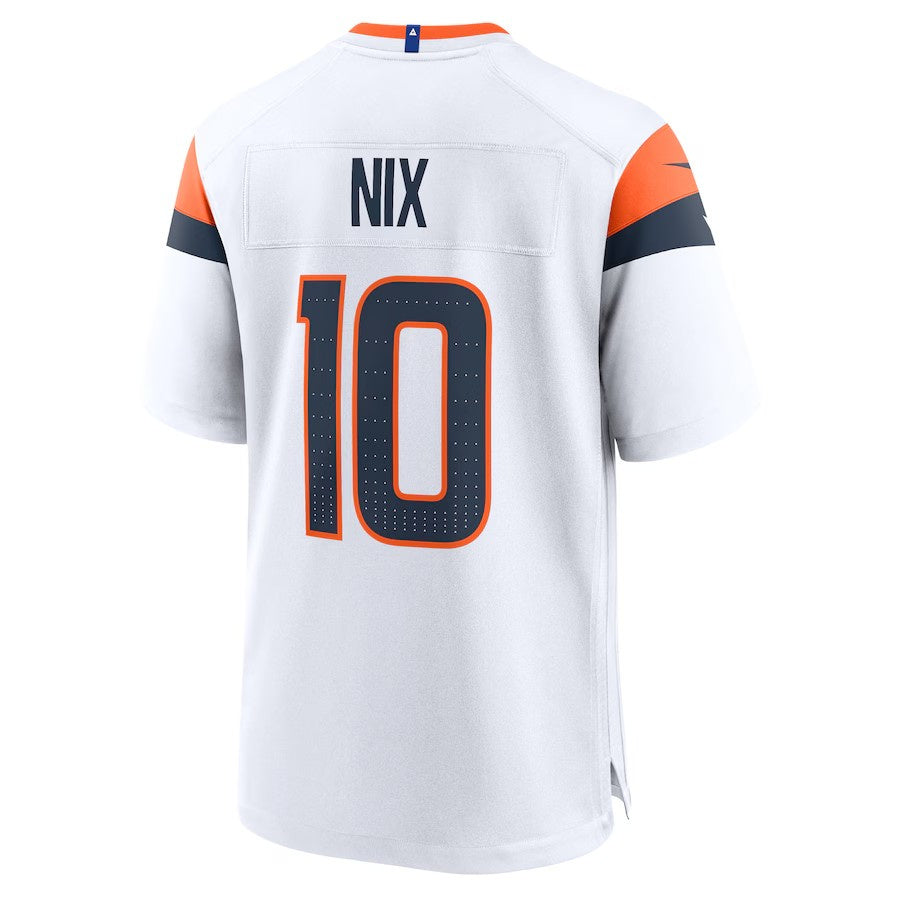 Custom #10 White 2024 DEN Football Shirt Top
