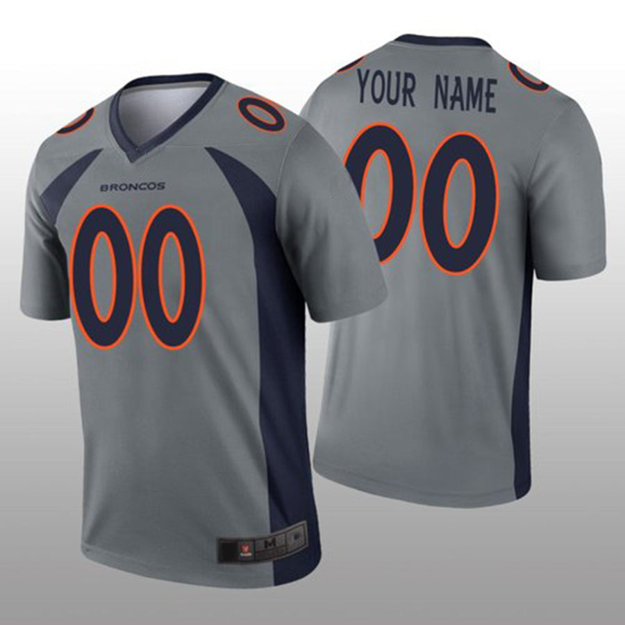 Custom Gray DEN Football Shirt Top