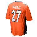 Custom #27 Orange DEN Football Shirt Top