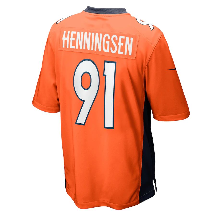 Custom #91 Orange DEN Football Shirt Top