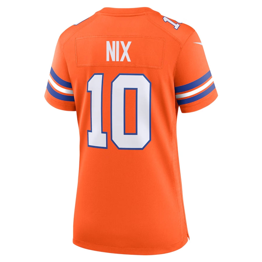 Custom #10 Orange 1977 Throwback DEN Football Shirt Top