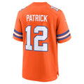 Custom #12 Orange 1977 Throwback DEN Football Shirt Top
