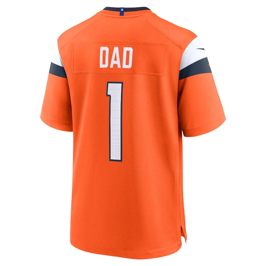 Custom #1 Orange DEN Football Shirt Top