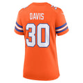 Custom #30 Orange 1977 Throwback DEN Football Shirt Top