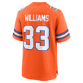 Custom #33 Orange 1977 Throwback DEN Football Shirt Top