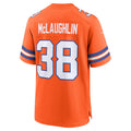 Custom #38 Orange 1977 Throwback DEN Football Shirt Top