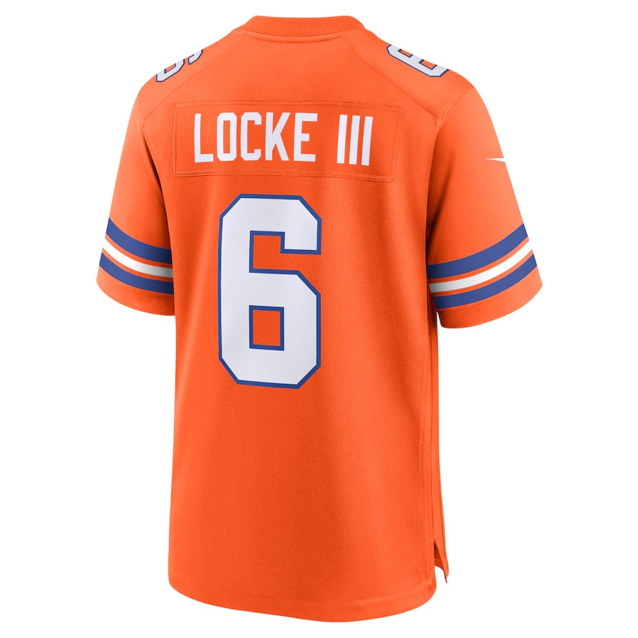Custom #6 Orange 1977 Throwback DEN Football Shirt Top