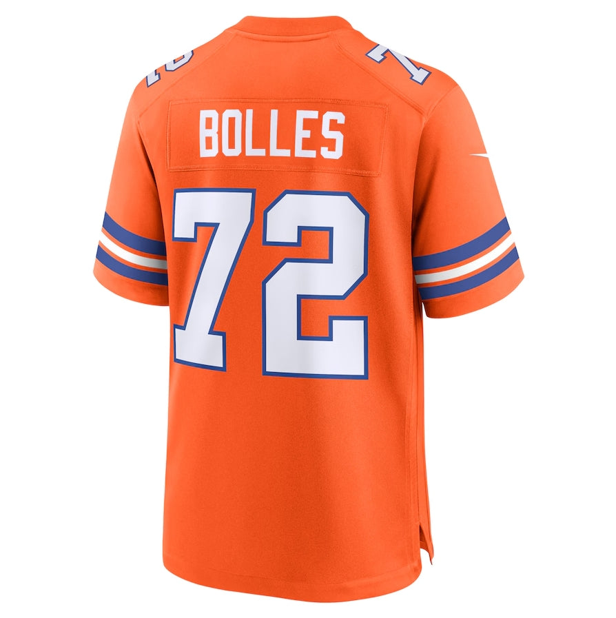 Custom #72 Orange 1977 Throwback DEN Football Shirt Top