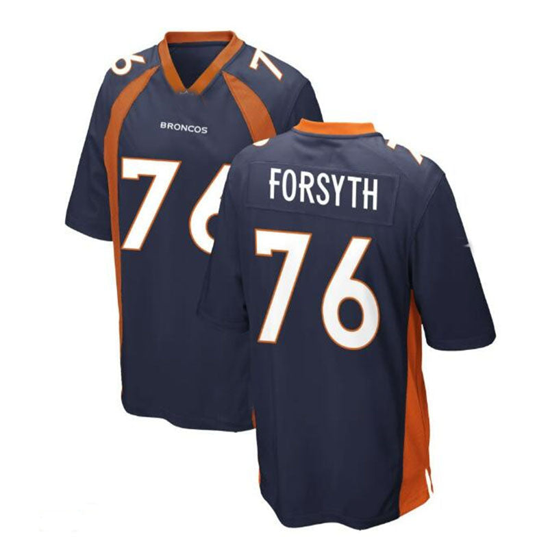 Custom #76 Navy DEN Football Shirt Top