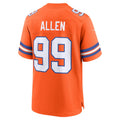 Custom #99 Orange 1977 Throwback DEN Football Shirt Top