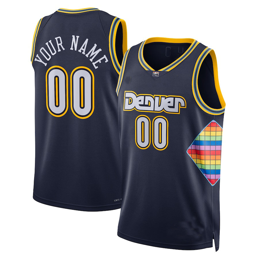 Custom #22 Navy 2021 DEN Basketball Shirt Top