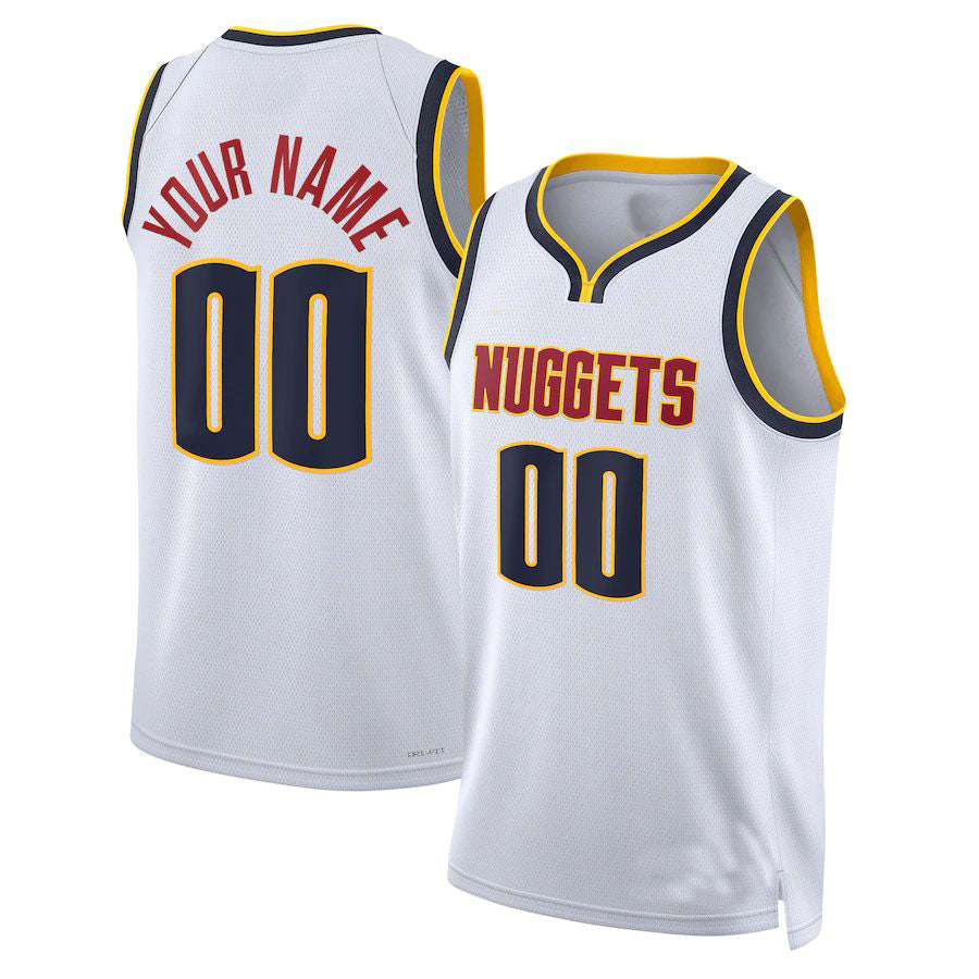 Custom #23 White 2022 DEN Basketball Shirt Top