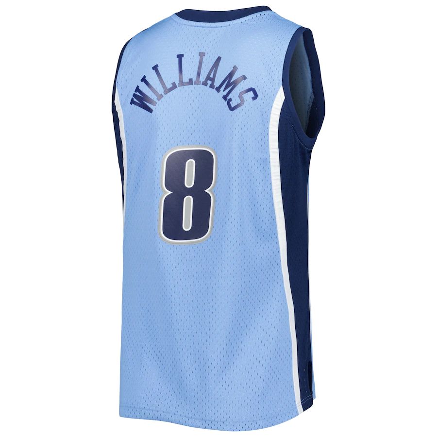 Custom #8 Blue 2006 UTA Basketball Shirt Top