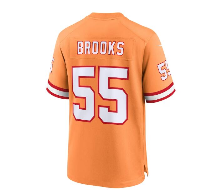 Custom #55 Orange Throwback TB Football Shirt Top