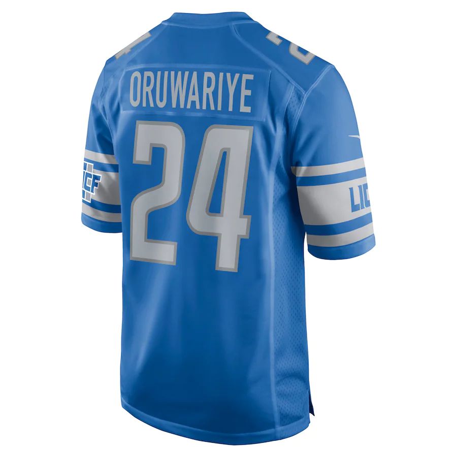 Custom #24 Blue DET Football Shirt Top