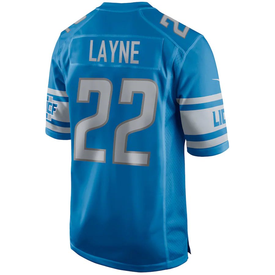 Custom #22 Blue DET Football Shirt Top