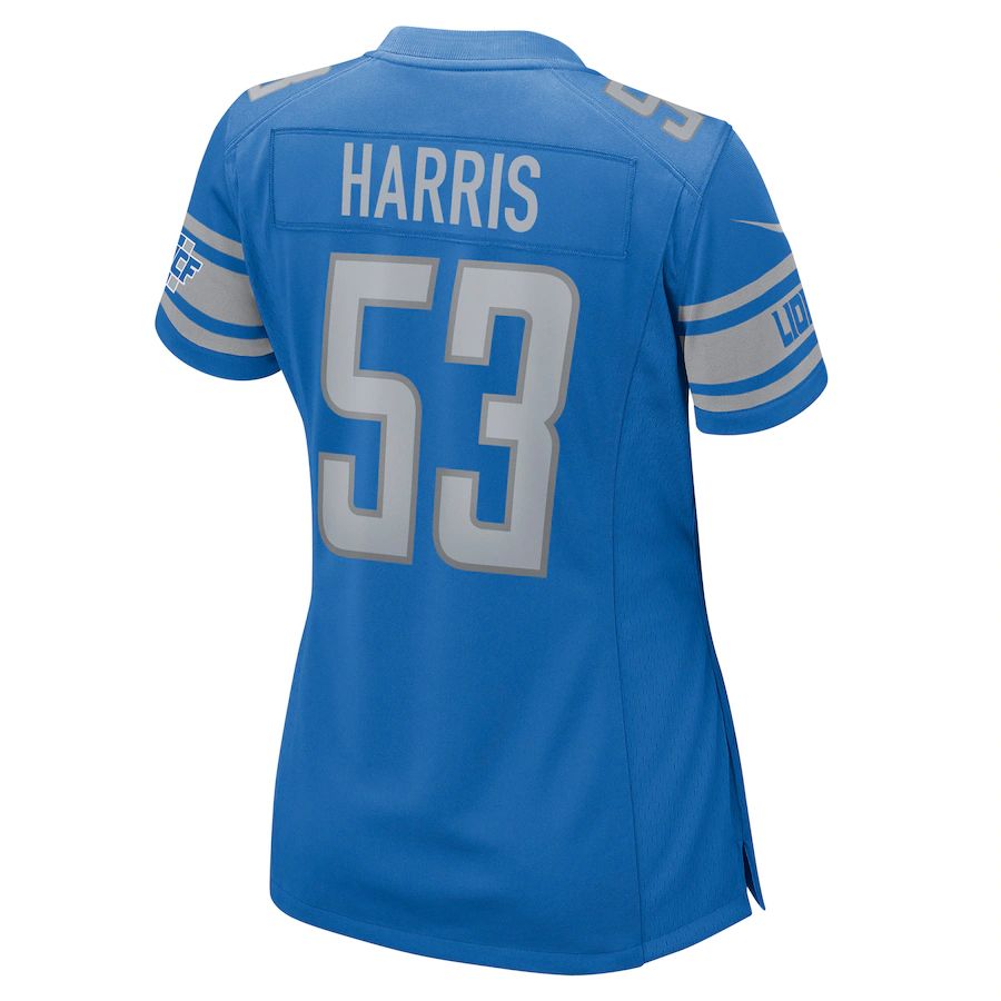 Custom #53 Blue DET Football Shirt Top