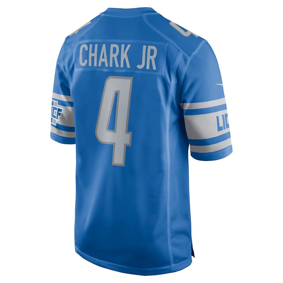 Custom #4 Blue DET Football Shirt Top