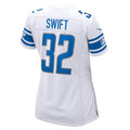 Custom #32 White DET Football Shirt Top