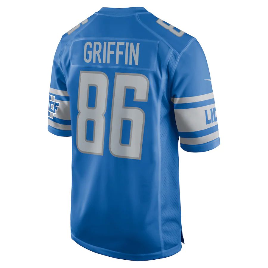 Custom #86 Blue DET Football Shirt Top