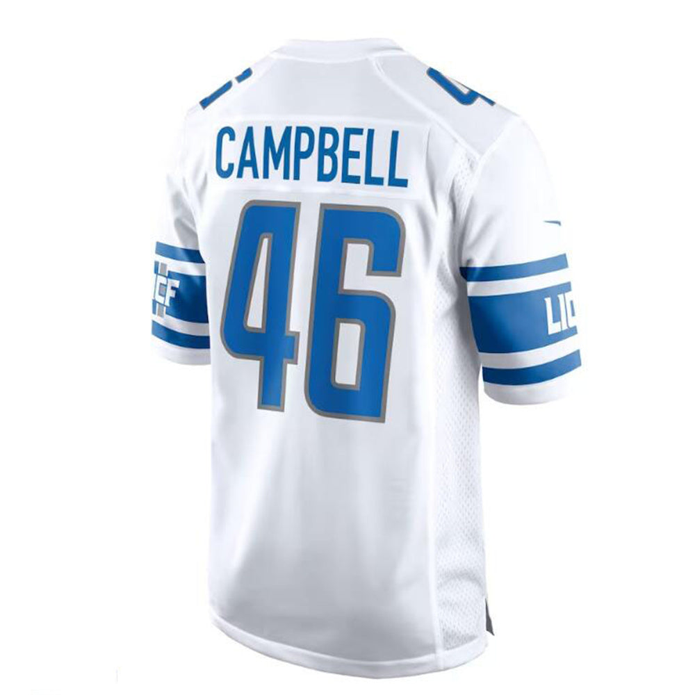 Custom #46 White DET Football Shirt Top