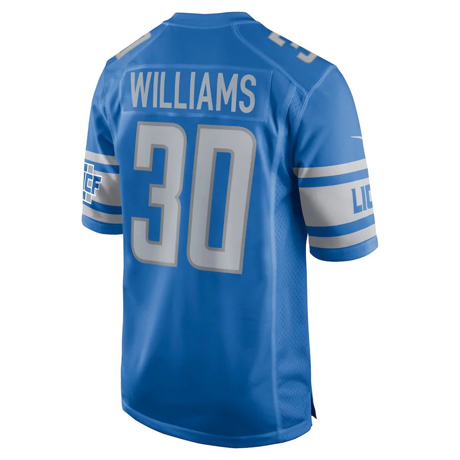 Custom #30 Blue DET Football Shirt Top