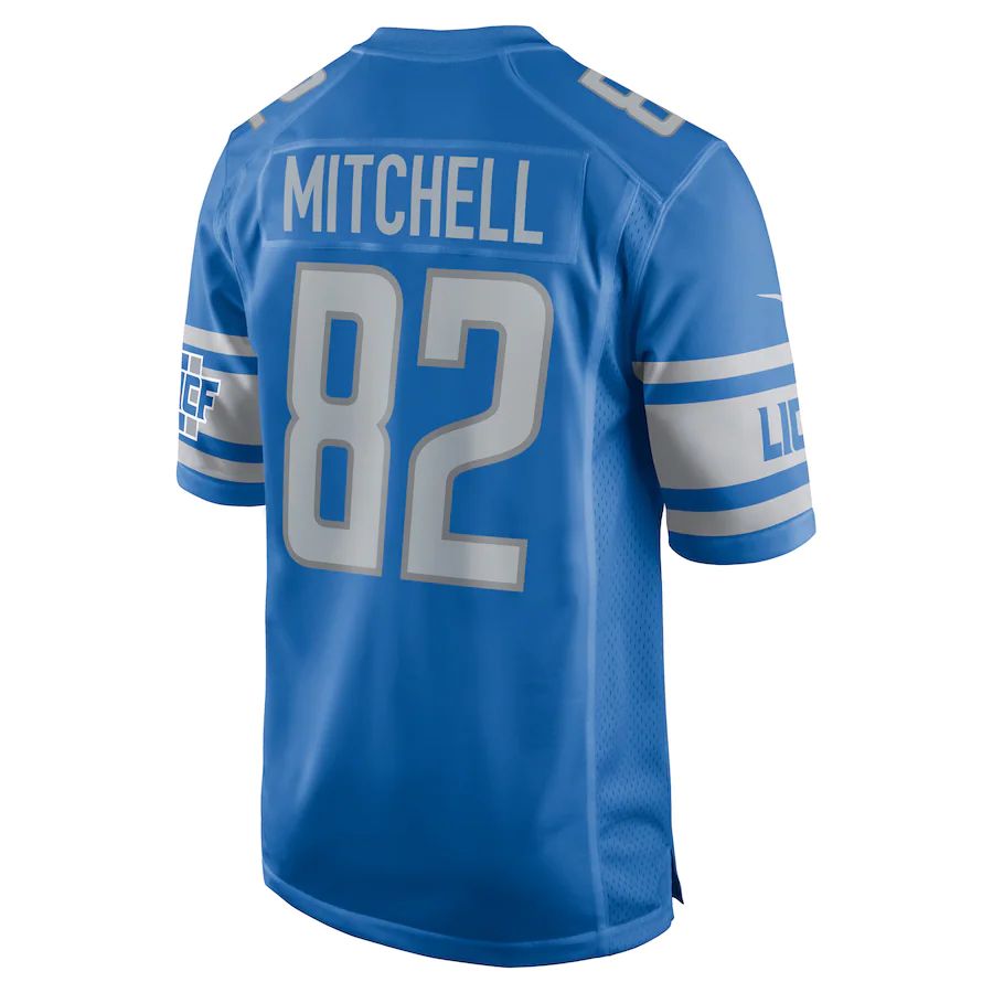 Custom #82 Blue DET Football Shirt Top