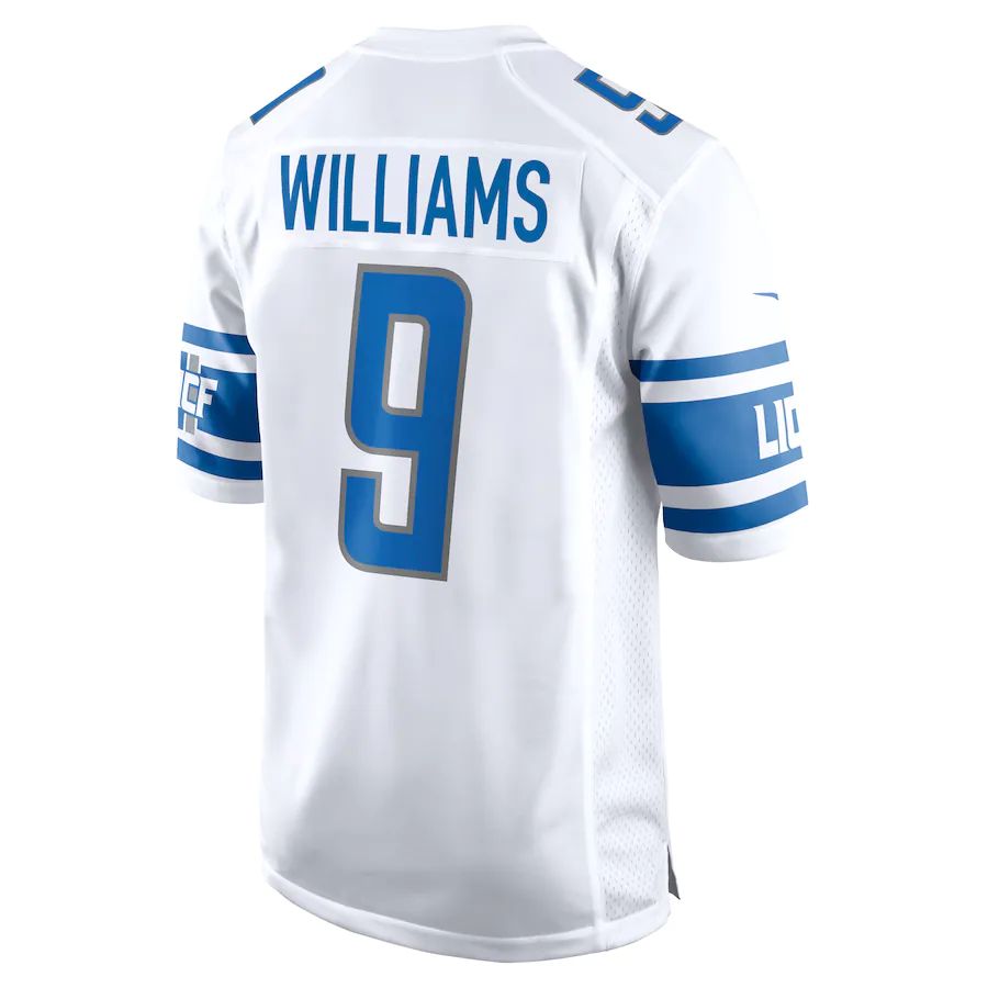 Custom #9 White DET Football Shirt Top
