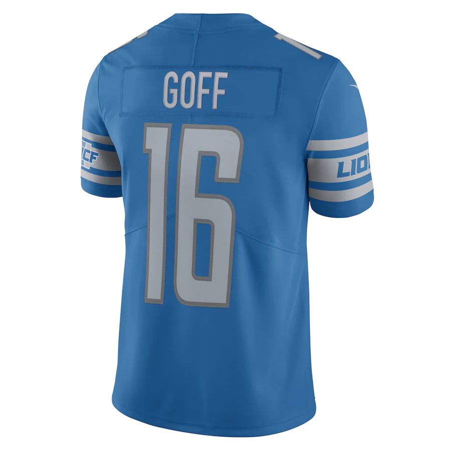 Custom #16 Blue DET Football Shirt Top