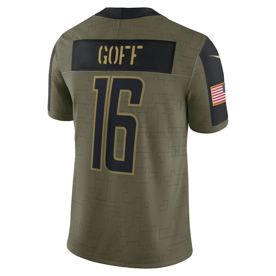 Custom #16 Olive 2021 DET Football Shirt Top