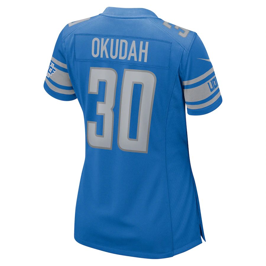 Custom #30 Blue DET Football Shirt Top