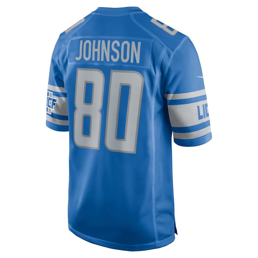 Custom #80 Blue DET Football Shirt Top
