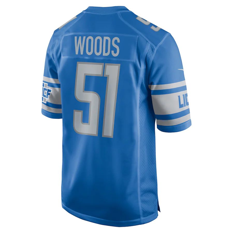 Custom #51 Blue DET Football Shirt Top