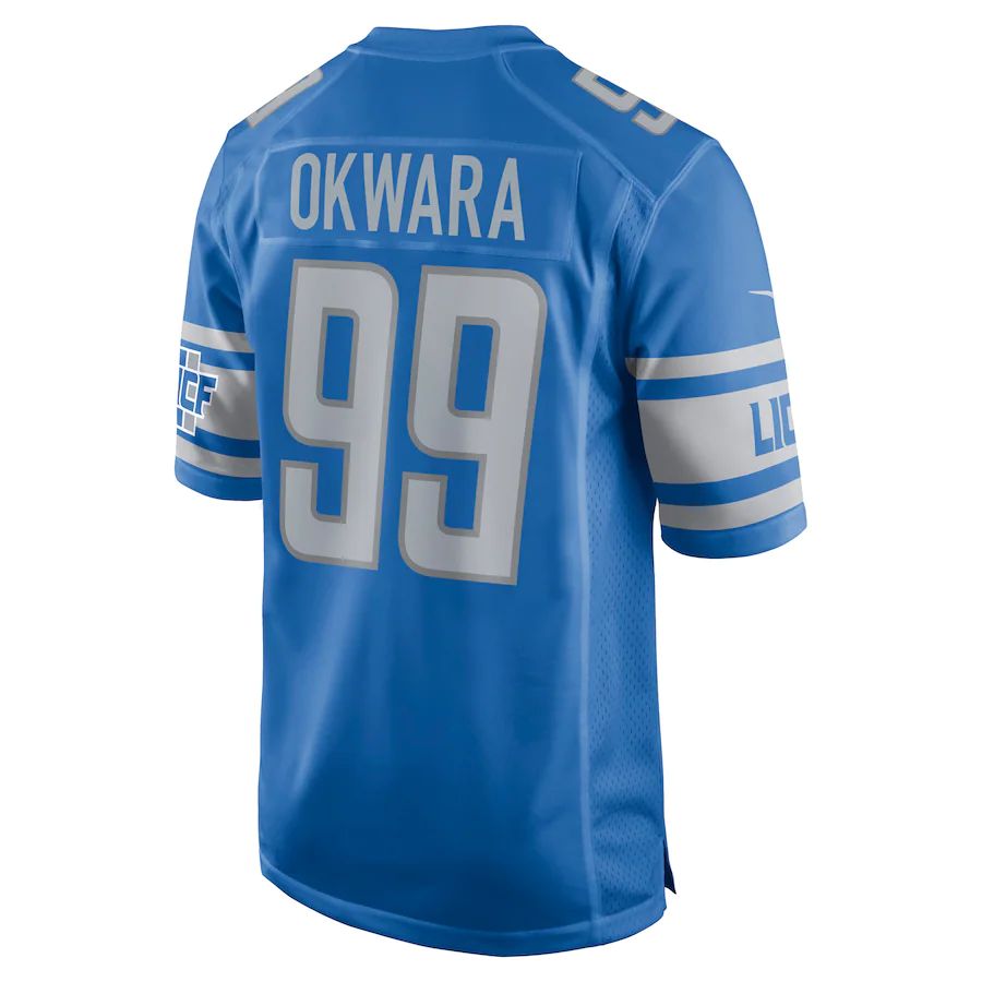 Custom #99 Blue DET Football Shirt Top