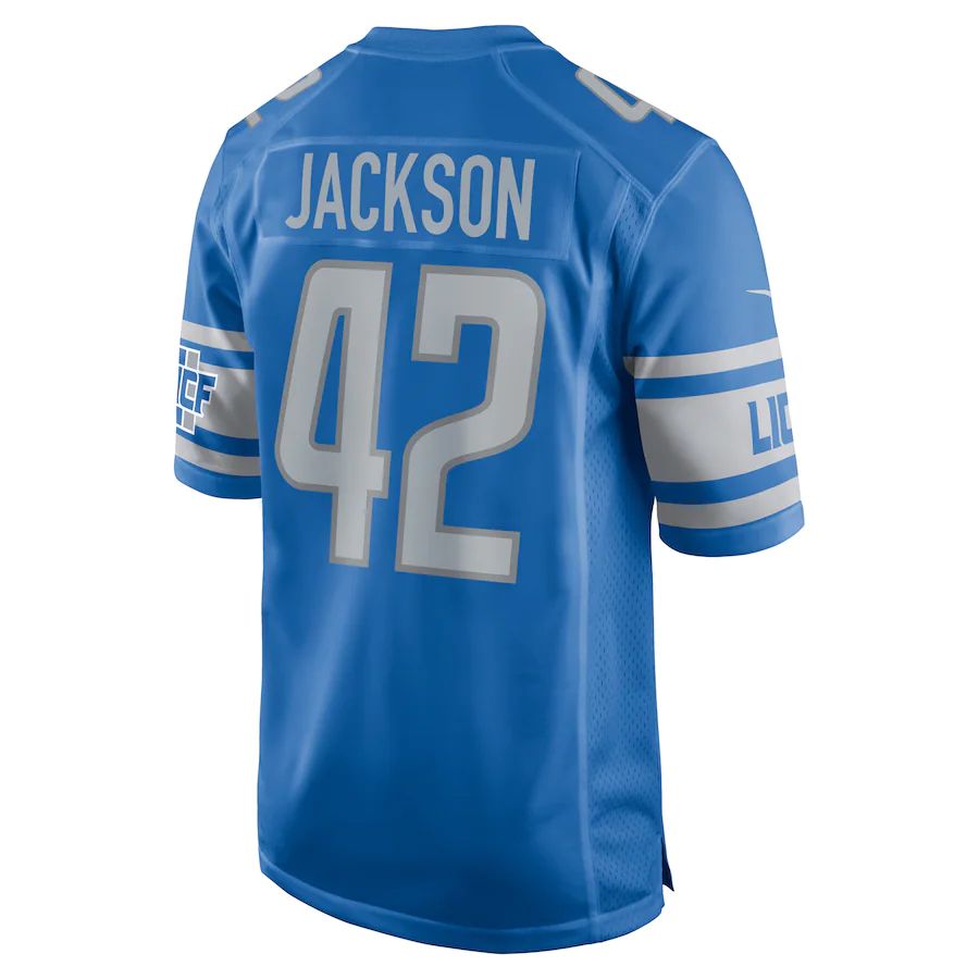 Custom #42 Blue DET Football Shirt Top