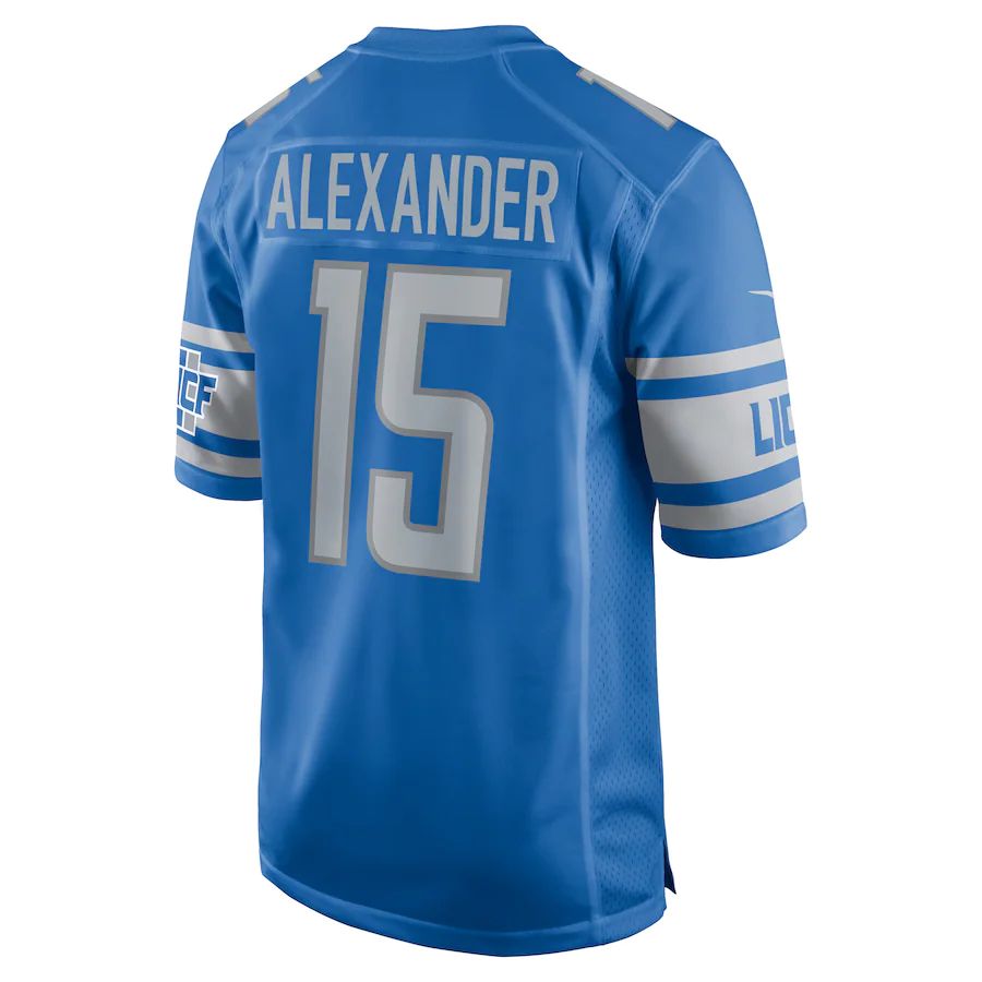 Custom #15 Blue DET Football Shirt Top