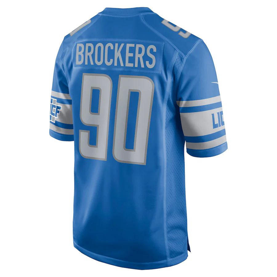 Custom #90 Blue DET Football Shirt Top