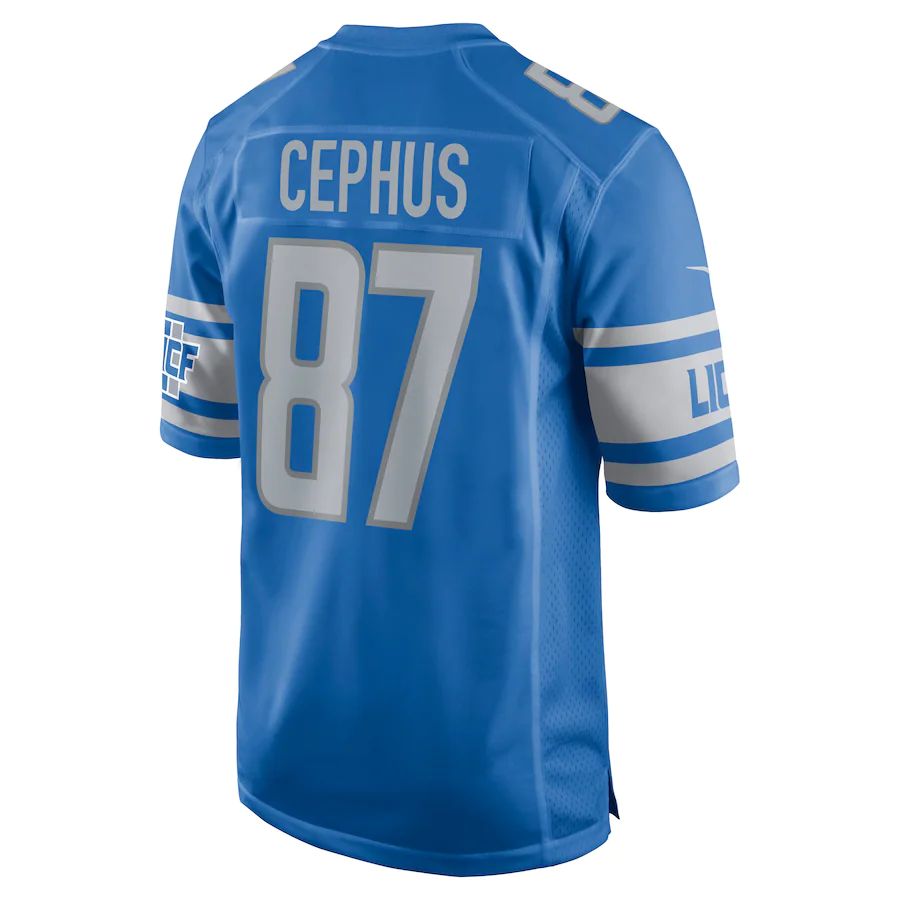 Custom #87 Blue DET Football Shirt Top