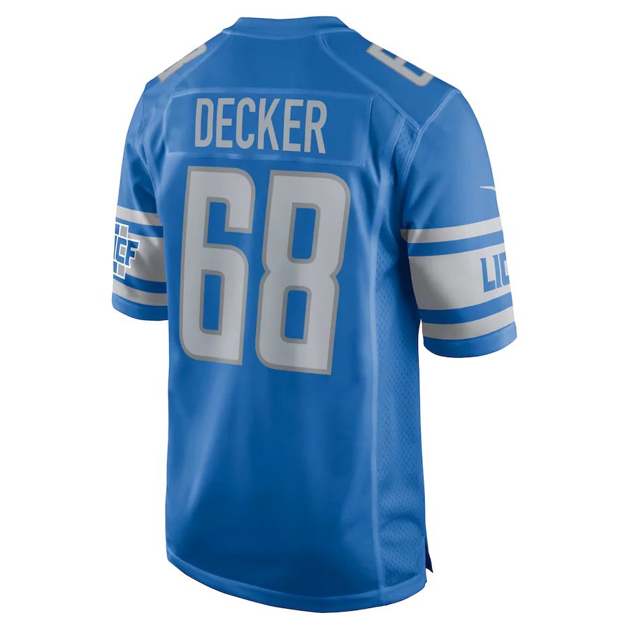 Custom #68 Blue DET Football Shirt Top