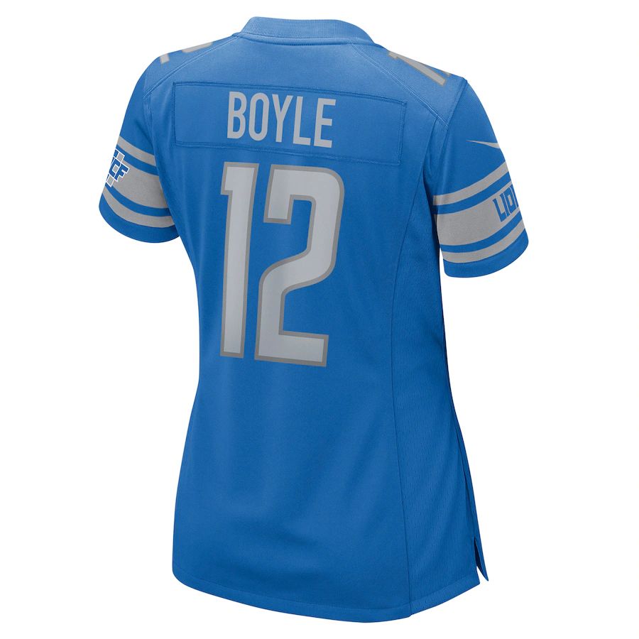 Custom #12 Blue DET Football Shirt Top
