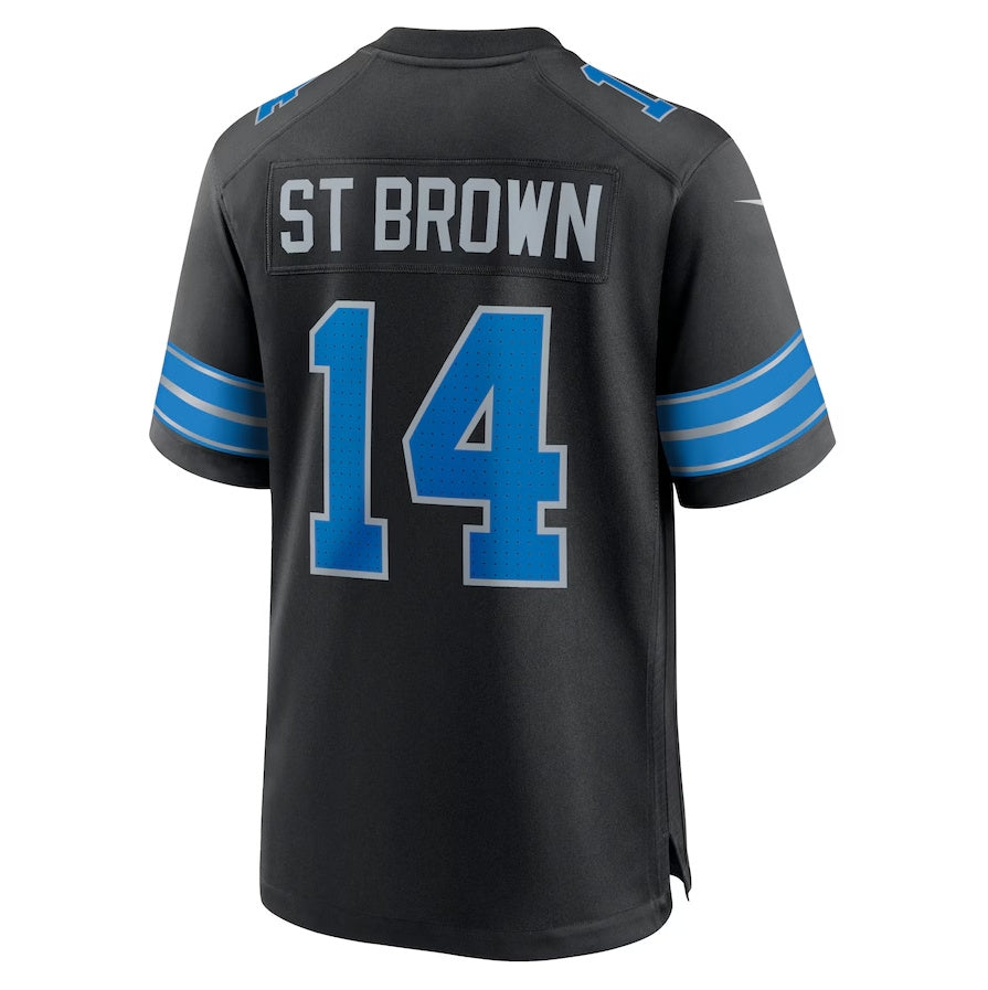 Custom #14 Black DET Football Shirt Top