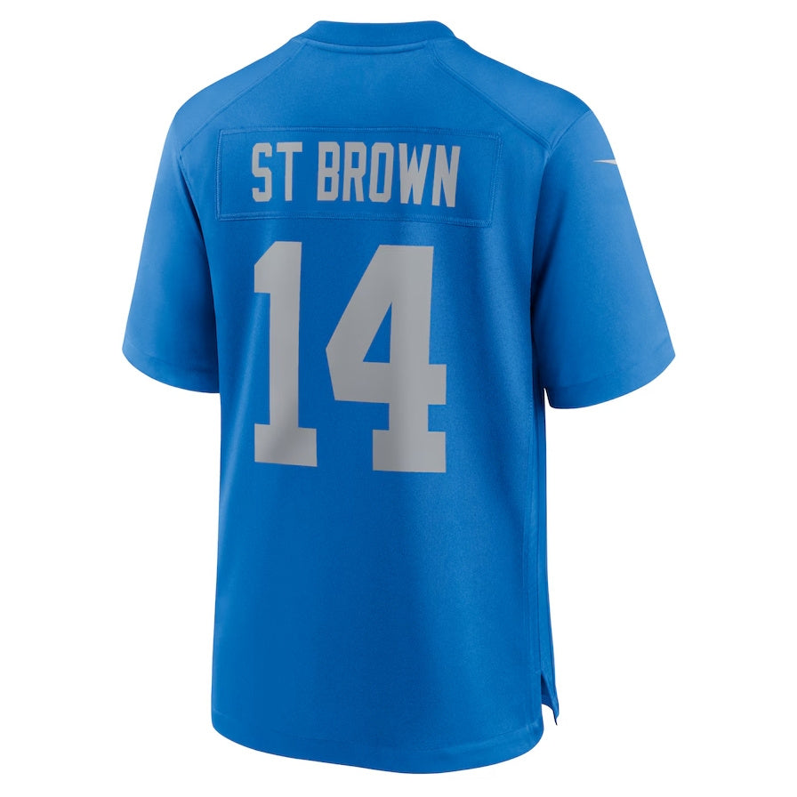 Custom #14 Blue DET Football Shirt Top