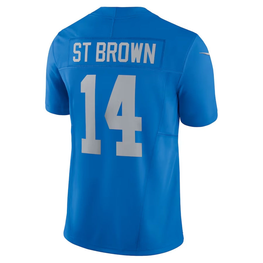 Custom #14 Blue DET Football Shirt Top