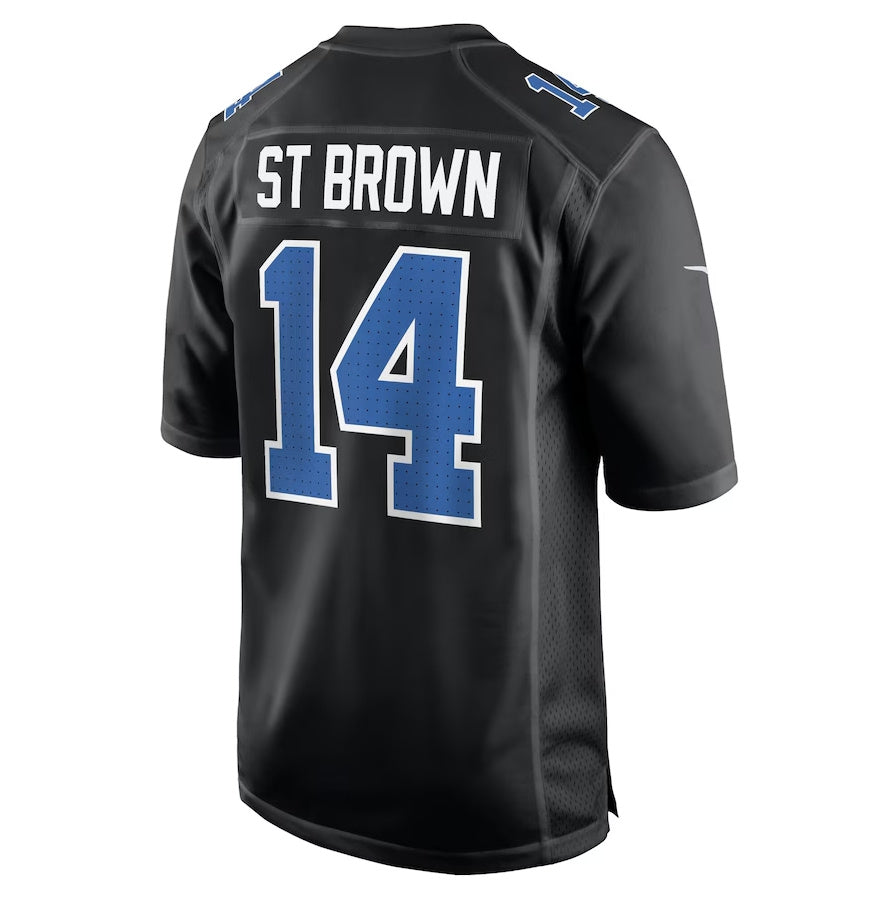 Custom #14 Carbon Black DET Football Shirt Top