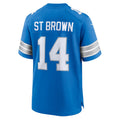 Custom #14 Blue DET Football Shirt Top