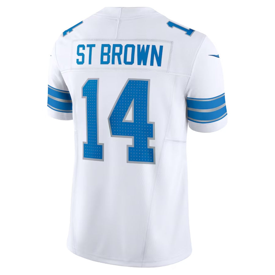 Custom #14 White DET Football Shirt Top