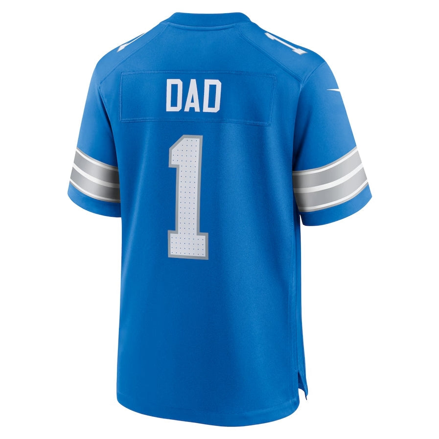 Custom #1 Blue DET Football Shirt Top