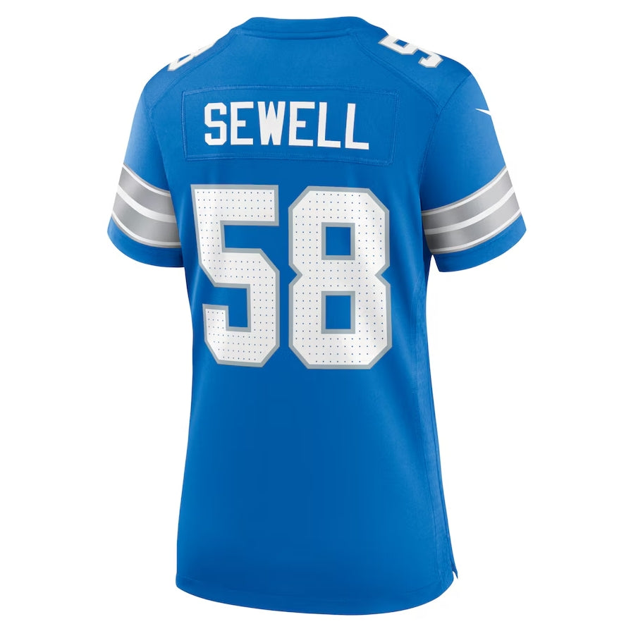Custom #58 Blue DET Football Shirt Top